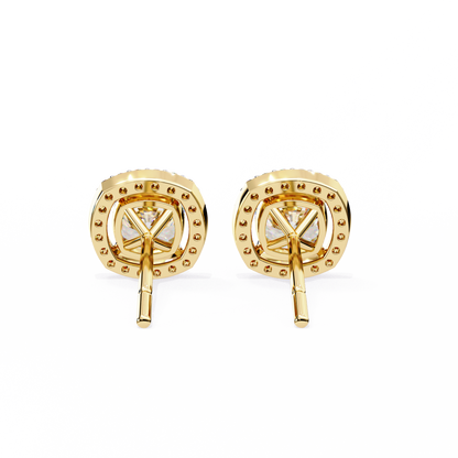 Serene Cushion Halo Lab Grown Diamond Studs