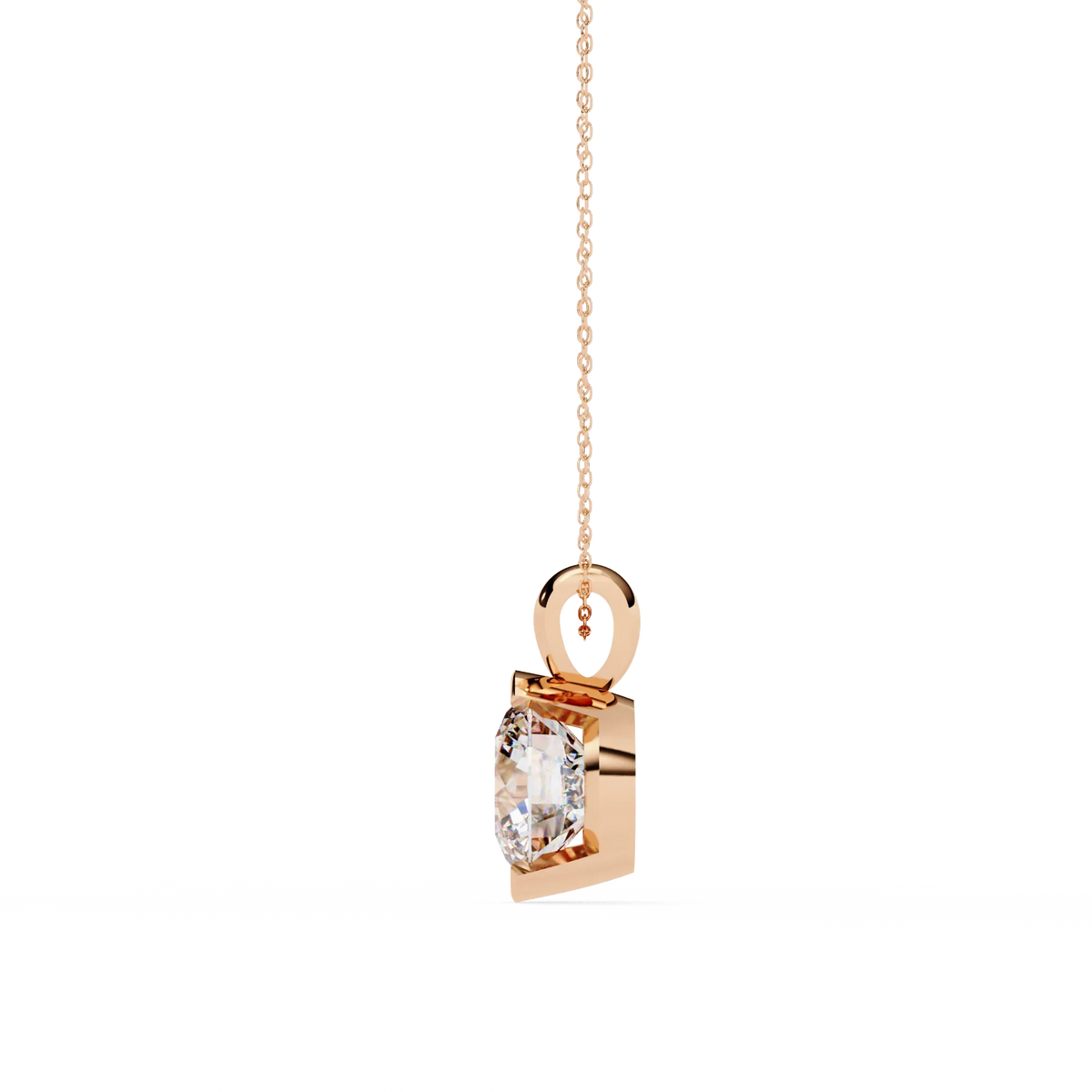 Solara Bezel Round Lab Grown Diamond Pendant - Ophiratbf