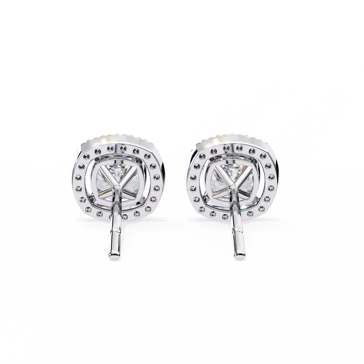 Serene Cushion Halo Lab Grown Diamond Studs - Ophiratbf