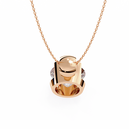 Solara Bezel Round Lab Grown Diamond Pendant