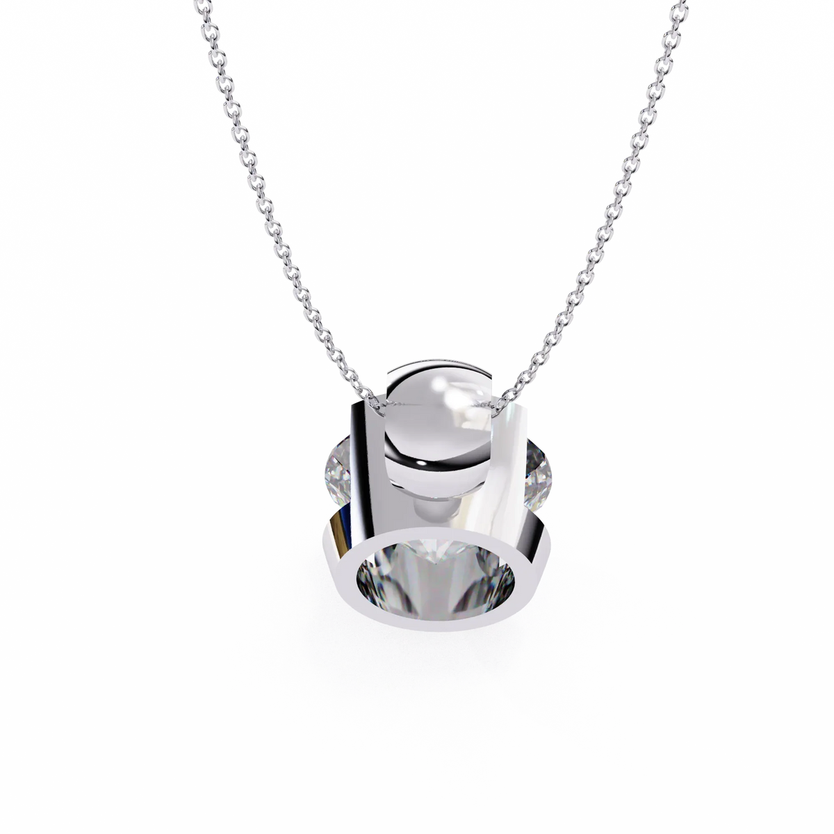 Solara Bezel Round Lab Grown Diamond Pendant - Ophiratbf