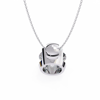 Solara Bezel Round Lab Grown Diamond Pendant - Ophiratbf