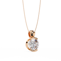 Solara Bezel Round Lab Grown Diamond Pendant - Ophiratbf