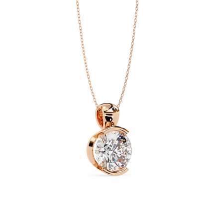 Solara Bezel Round Lab Grown Diamond Pendant