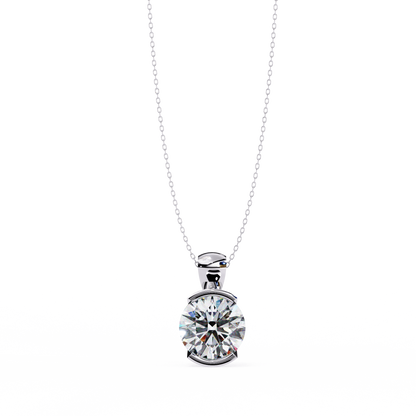 Solara Bezel Round Lab Grown Diamond Pendant