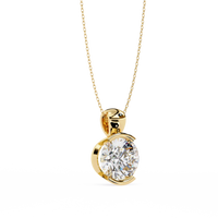 Solara Bezel Round Lab Grown Diamond Pendant - Ophiratbf