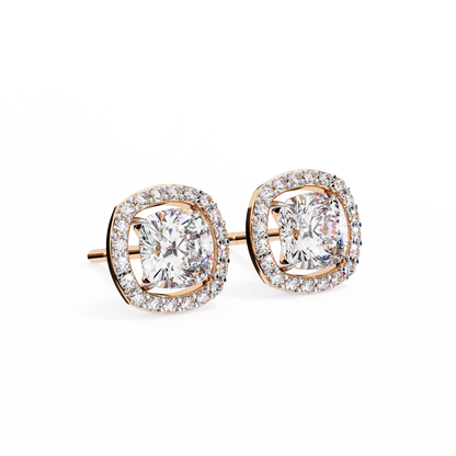 Serene Cushion Halo Lab Grown Diamond Studs
