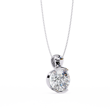 Solara Bezel Round Lab Grown Diamond Pendant