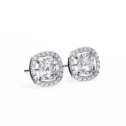 Serene Cushion Halo Lab Grown Diamond Studs