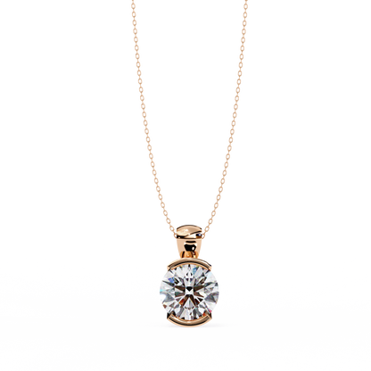 Solara Bezel Round Lab Grown Diamond Pendant