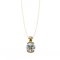 Solara Bezel Round Lab Grown Diamond Pendant - Ophiratbf