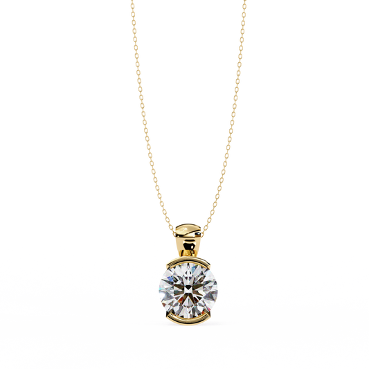 Solara Bezel Round Lab Grown Diamond Pendant