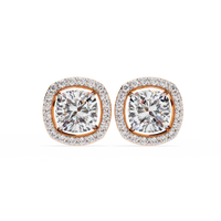 Serene Cushion Halo Lab Grown Diamond Studs - Ophiratbf