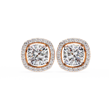 Serene Cushion Halo Lab Grown Diamond Studs