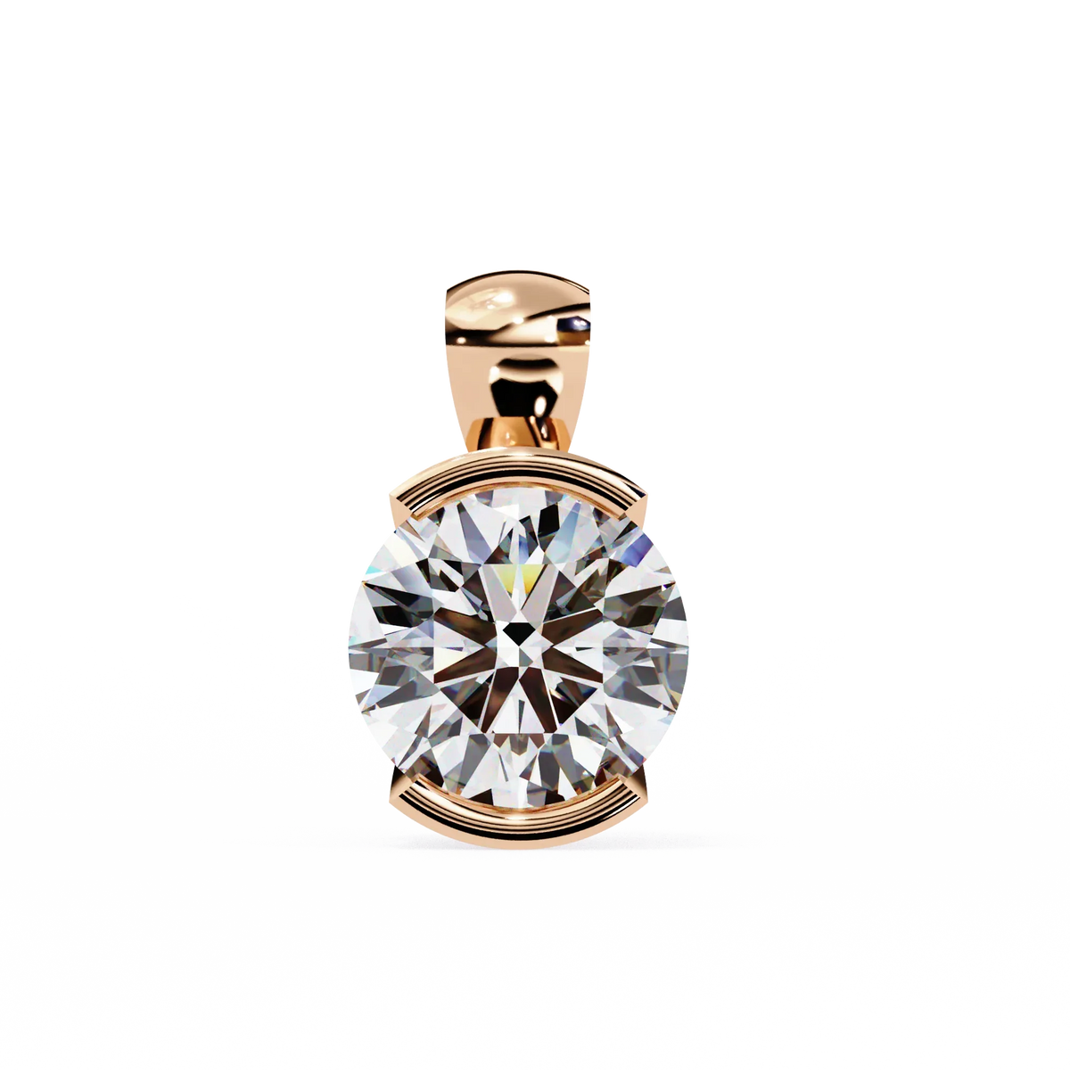 Solara Bezel Round Lab Grown Diamond Pendant - Ophiratbf