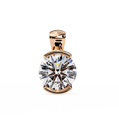 Solara Bezel Round Lab Grown Diamond Pendant