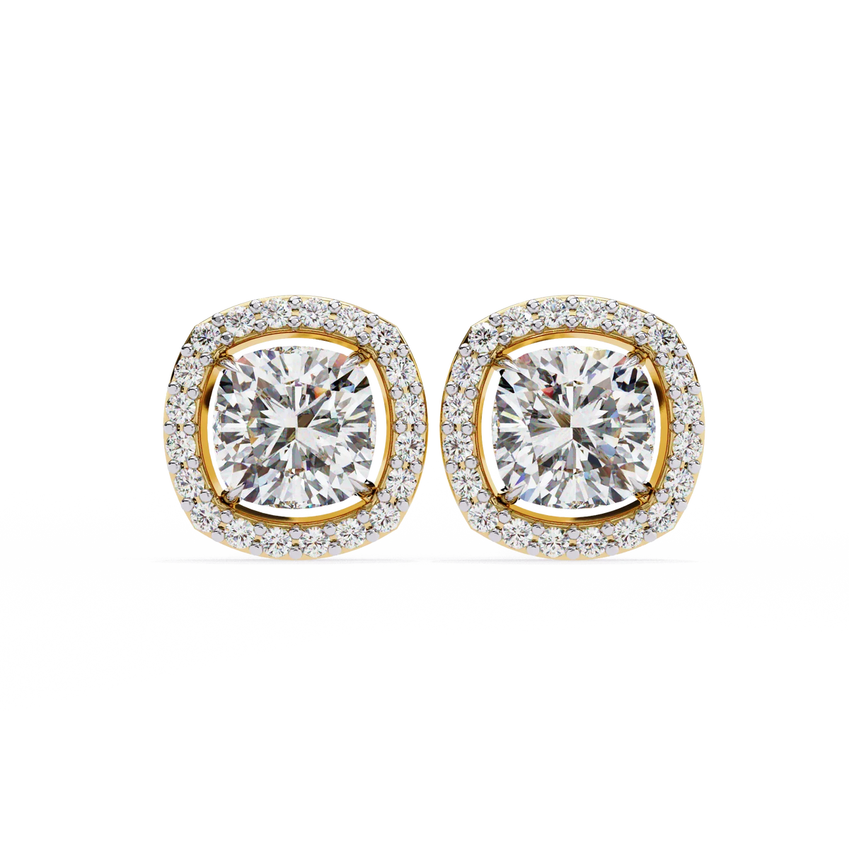Serene Cushion Halo Lab Grown Diamond Studs - Ophiratbf