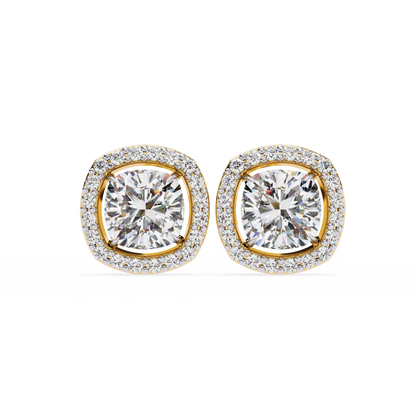 Serene Cushion Halo Lab Grown Diamond Studs