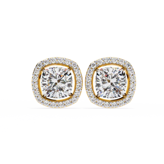 Serene Cushion Halo Lab Grown Diamond Studs