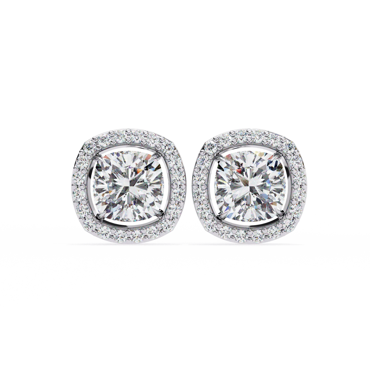 Serene Cushion Halo Lab Grown Diamond Studs - Ophiratbf