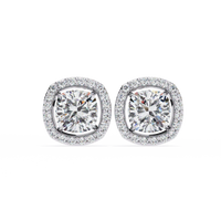 Serene Cushion Halo Lab Grown Diamond Studs - Ophiratbf