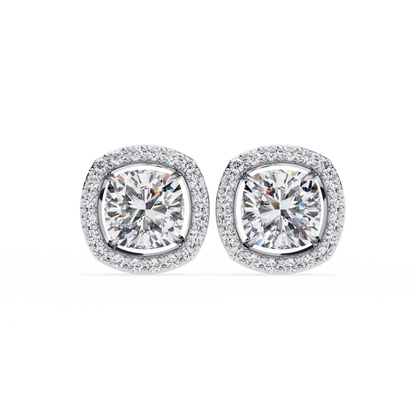 Serene Cushion Halo Lab Grown Diamond Studs