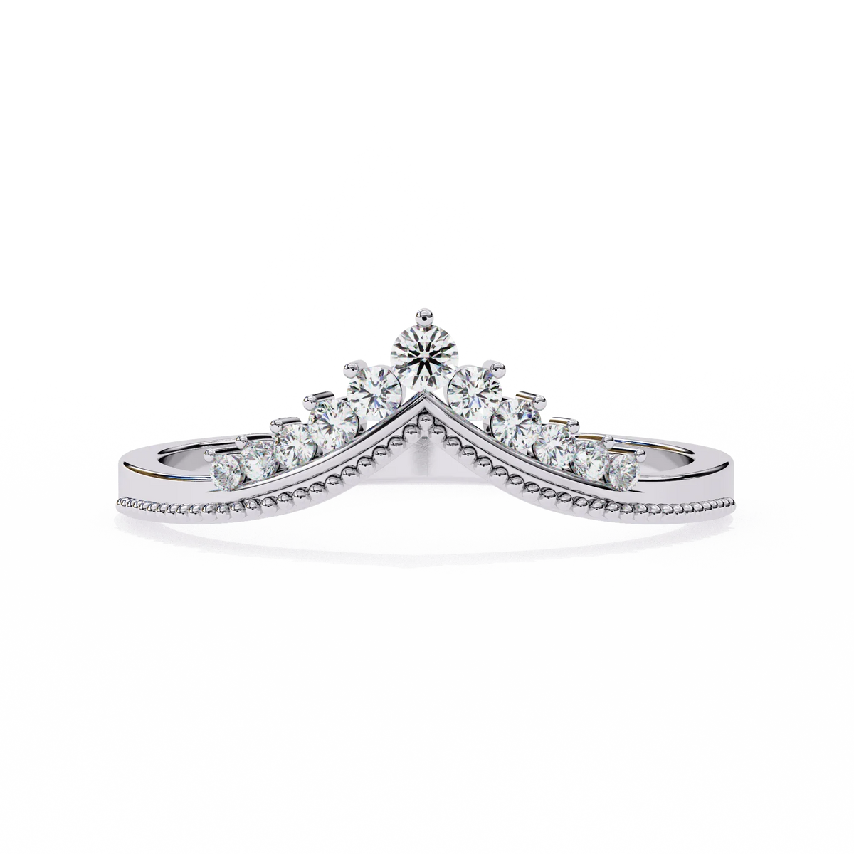 Royal Crest Lab Diamond Chevron Band - Ophiratbf