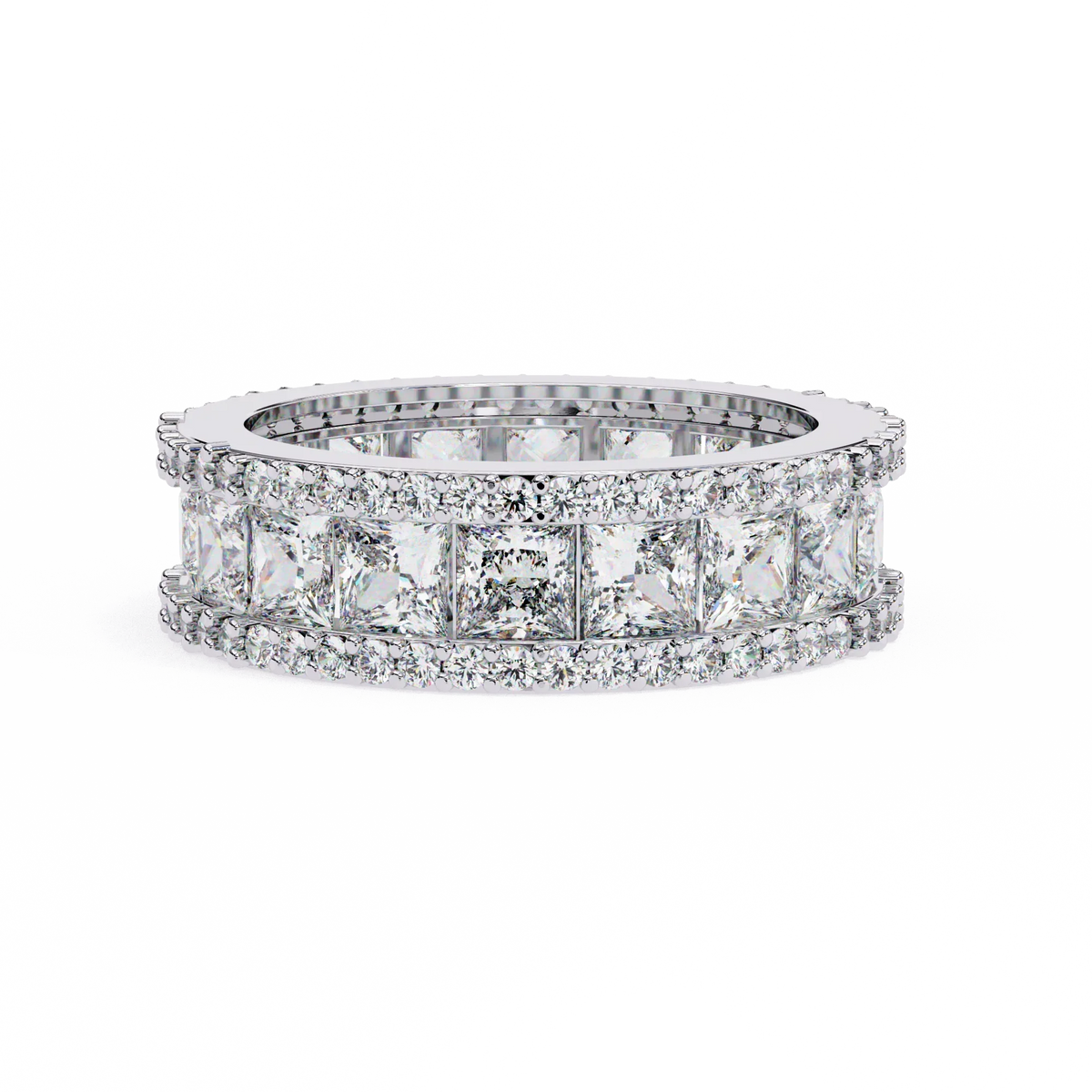 Illuminé Princess Pavé Lab Diamond Eternity Band - Ophiratbf