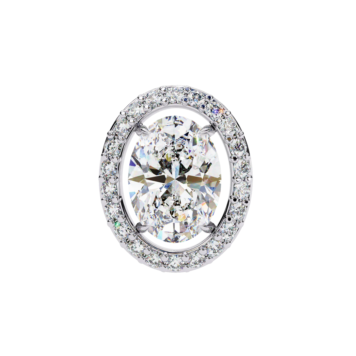 Elysia Oval Halo Lab Grown Diamond Studs - Ophiratbf