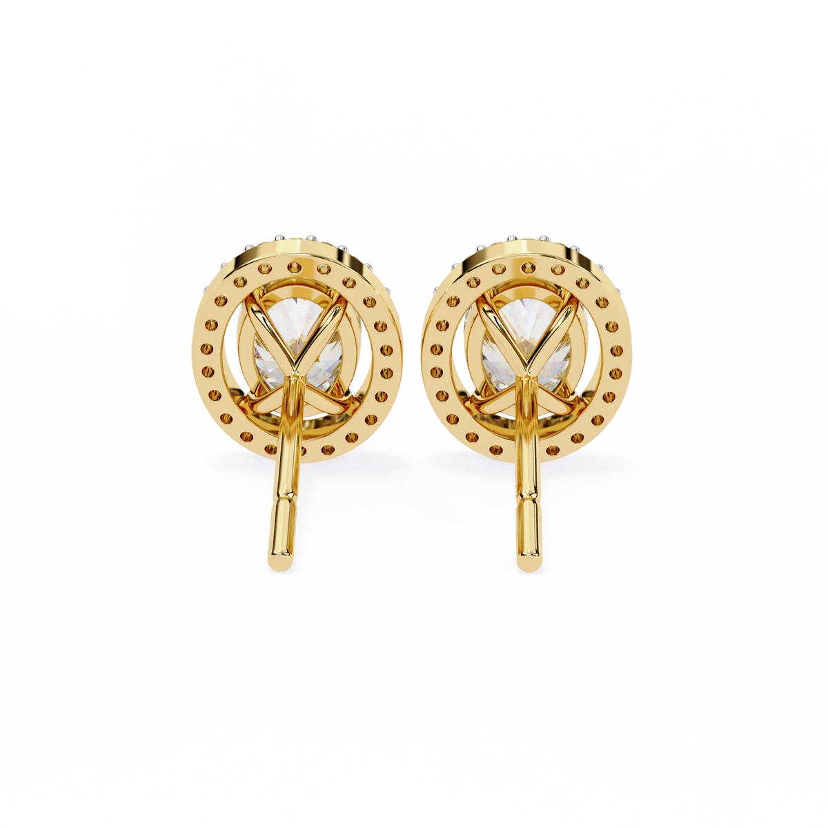 Elysia Oval Halo Lab Grown Diamond Studs - Ophiratbf