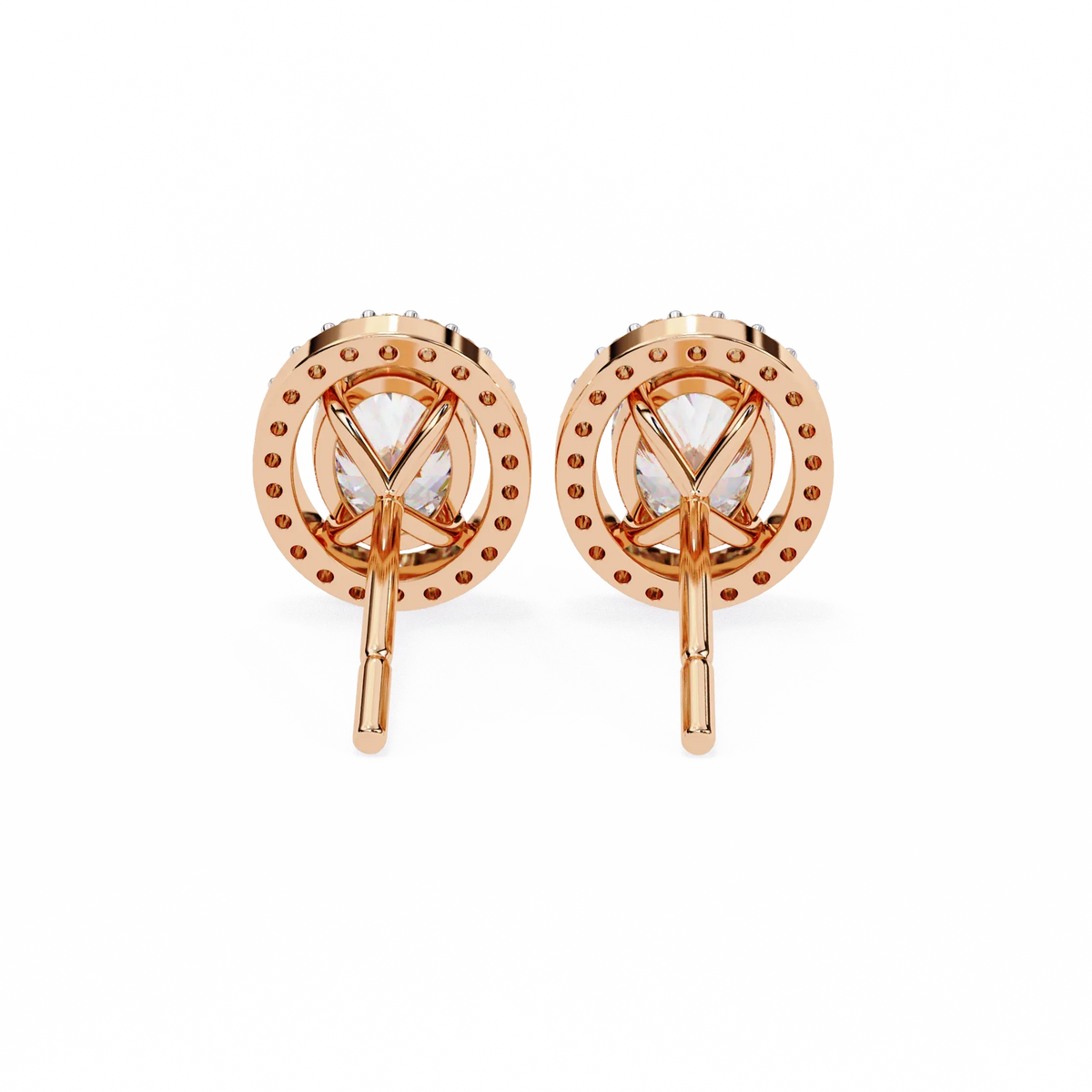 Elysia Oval Halo Lab Grown Diamond Studs - Ophiratbf