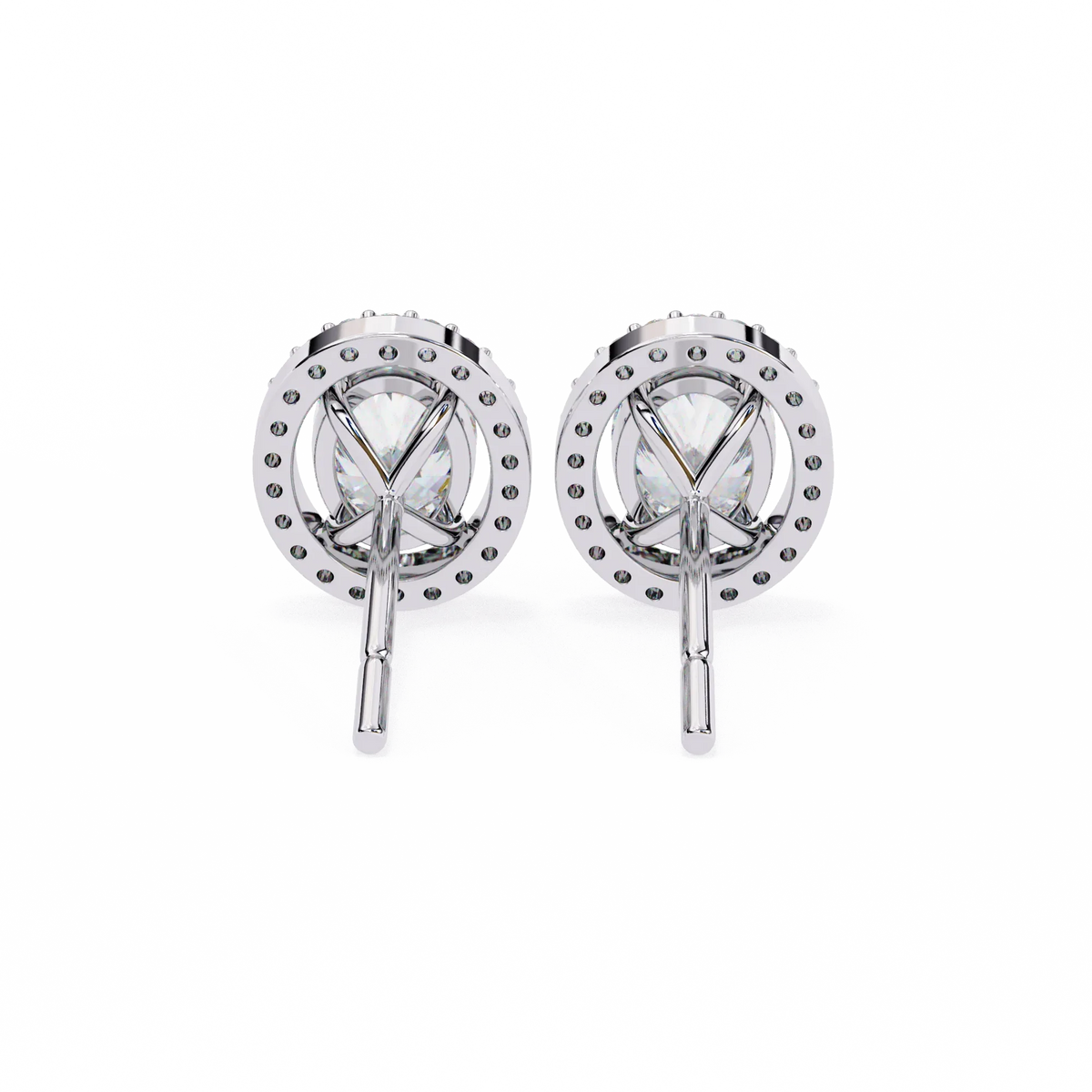 Elysia Oval Halo Lab Grown Diamond Studs - Ophiratbf
