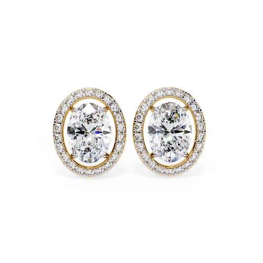 Elysia Oval Halo Lab Grown Diamond Studs