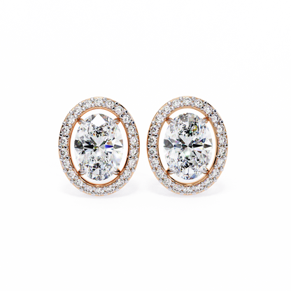 Elysia Oval Halo Lab Grown Diamond Studs