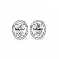 Elysia Oval Halo Lab Grown Diamond Studs - Ophiratbf