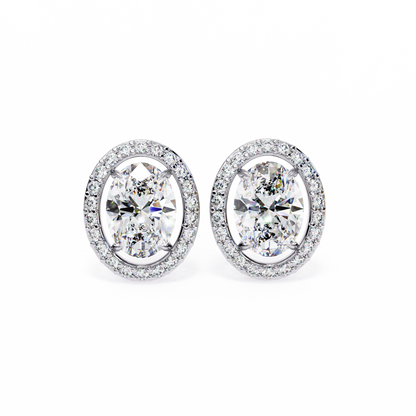Elysia Oval Halo Lab Grown Diamond Studs