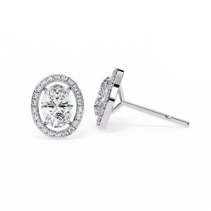 Elysia Oval Halo Lab Grown Diamond Studs