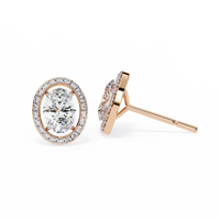 Elysia Oval Halo Lab Grown Diamond Studs - Ophiratbf