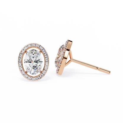 Elysia Oval Halo Lab Grown Diamond Studs