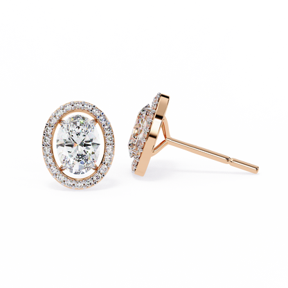 Elysia Oval Halo Lab Grown Diamond Studs