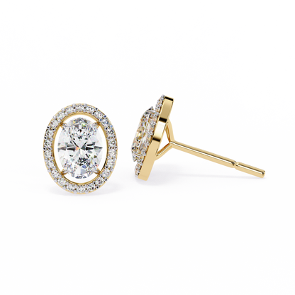 Elysia Oval Halo Lab Grown Diamond Studs