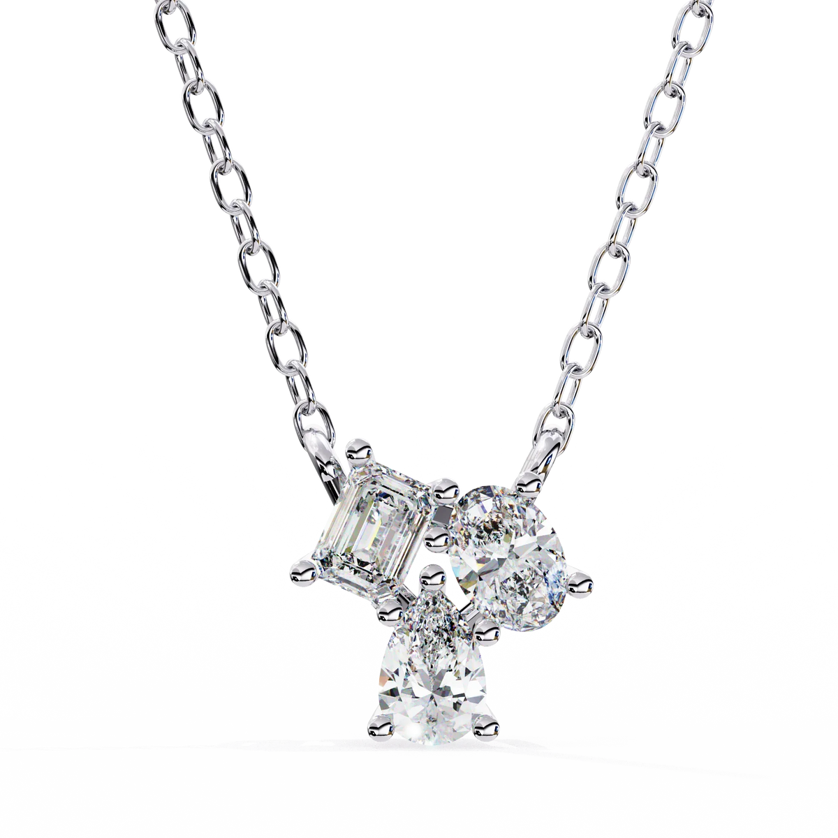 Trio Radiance Lab Grown Diamond Necklace - Ophiratbf
