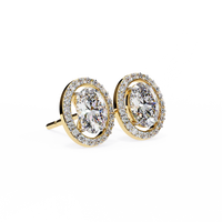 Elysia Oval Halo Lab Grown Diamond Studs - Ophiratbf