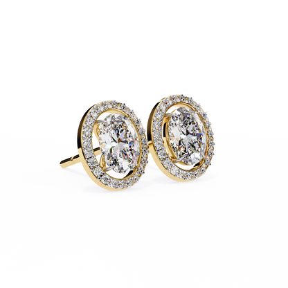 Elysia Oval Halo Lab Grown Diamond Studs