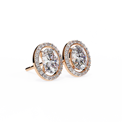 Elysia Oval Halo Lab Grown Diamond Studs