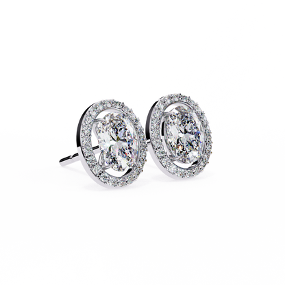 Elysia Oval Halo Lab Grown Diamond Studs