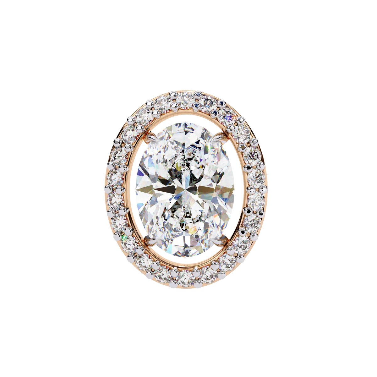 Elysia Oval Halo Lab Grown Diamond Studs - Ophiratbf