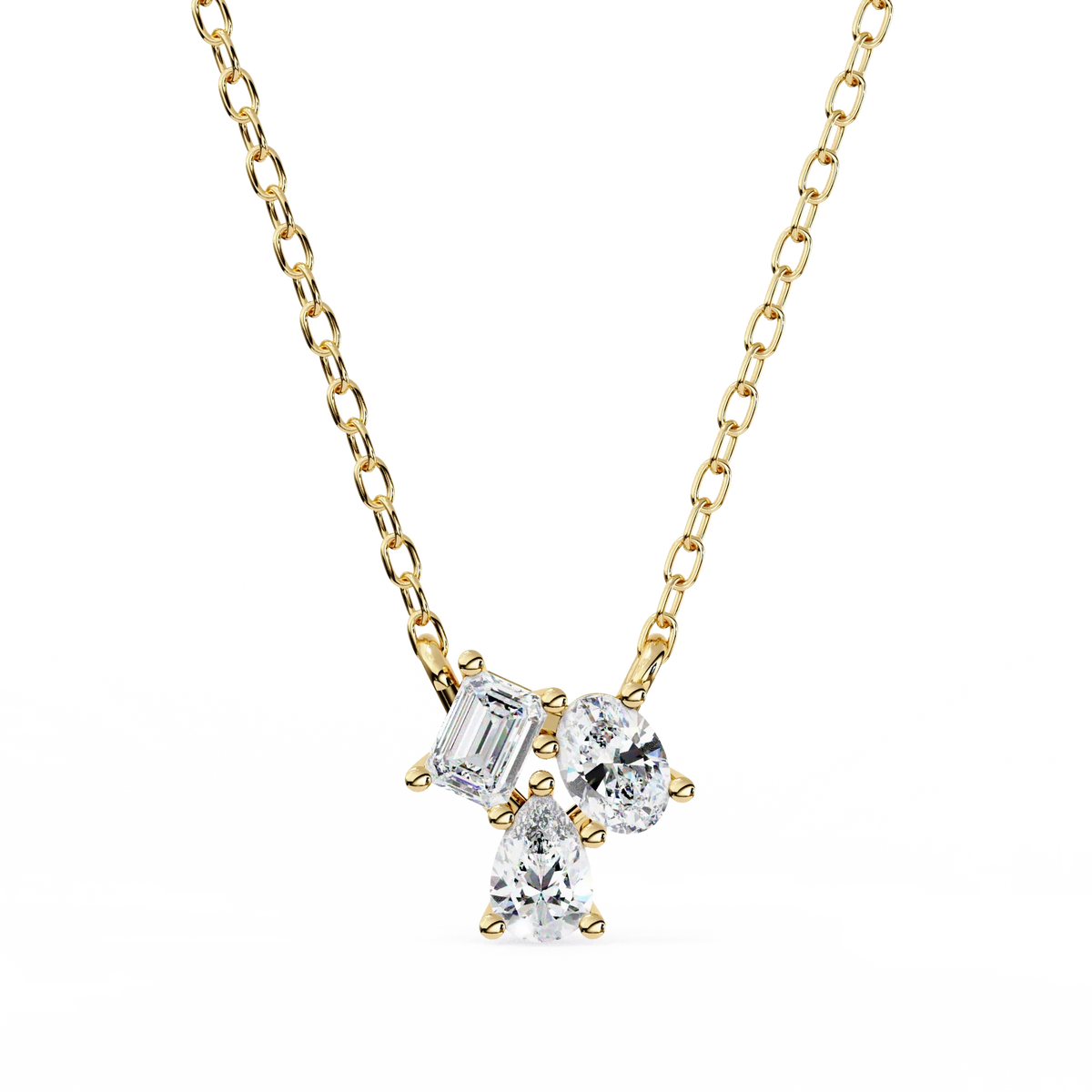 Trio Radiance Lab Grown Diamond Necklace - Ophiratbf