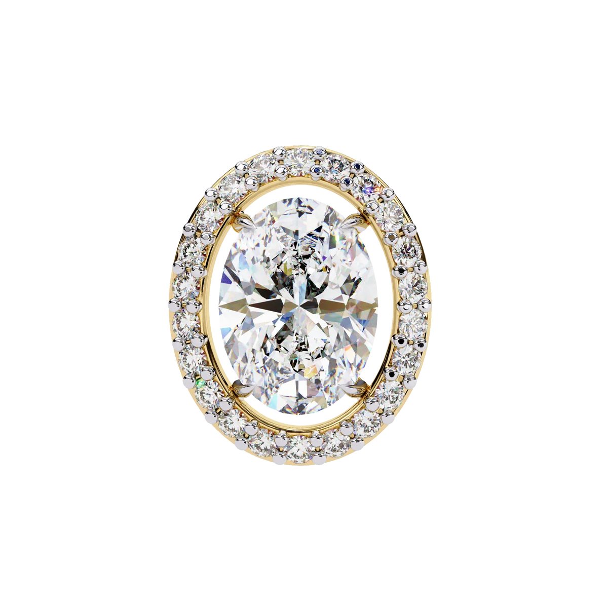 Elysia Oval Halo Lab Grown Diamond Studs - Ophiratbf