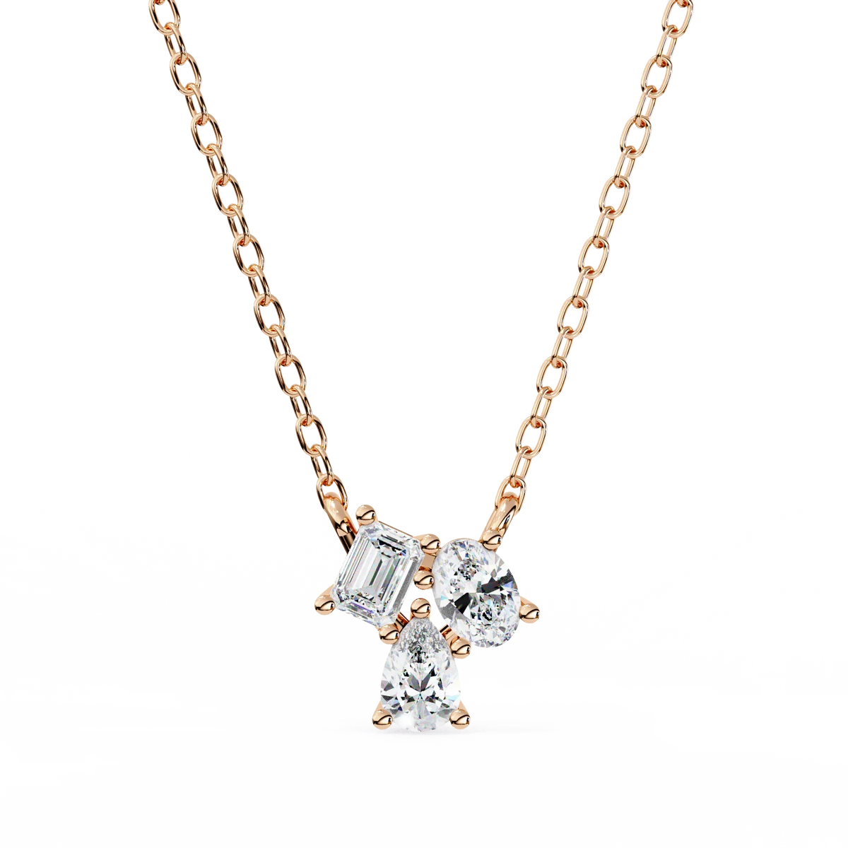 Trio Radiance Lab Grown Diamond Necklace - Ophiratbf